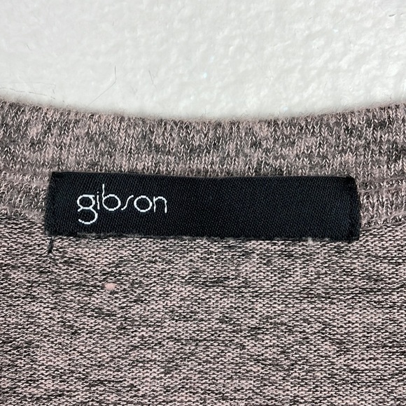 Gibson blush and grey long bell sleeve knit top size L - Picture 4 of 6